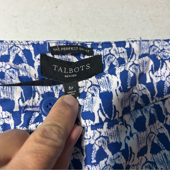 Talbots Blue Bermuda Shorts with Elephants size 6P - Picture 3 of 8